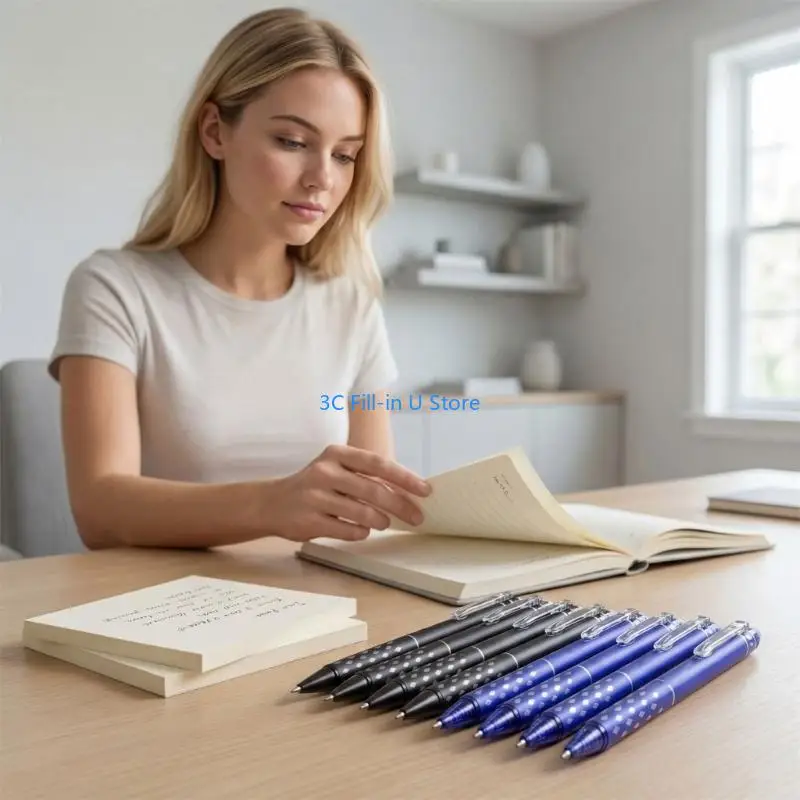 G8TA Erasable Design Gel Pen Quick-Drying Rewritable 0.5mm Fine Point Neutral Pen Straight Liquid Gel Pen for Writing