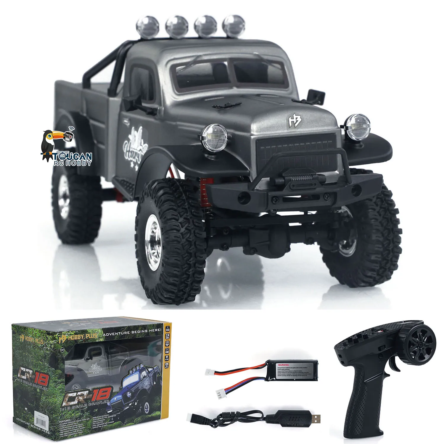 

1/18 RC Rock Crawler Car Assembled Painted Climbing 4WD Light System 4x4 CR18 Electric RTR Off-road Vehicles Model Toy