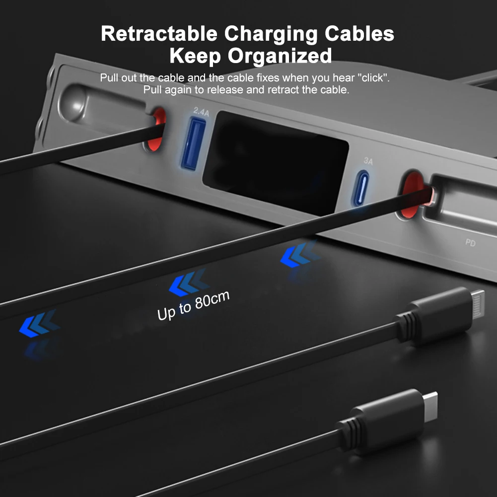 Hub de derivación USB PD 27W para Tesla Model 3 Y, cargador rápido, Cables retráctiles tipo C, estación de acoplamiento inteligente, adaptador de coche