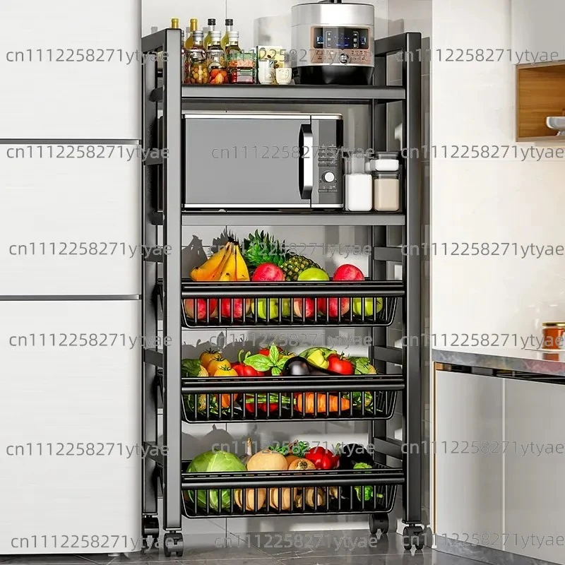 Kitchen Rack Appliance Storage Vegetable Basket Multifunctional Household Snack Storage Rack Microwave Oven Storage Rack