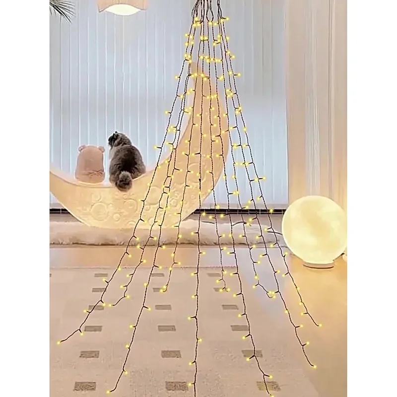 Christmas Tree USB Lights New year's Led Lights for Patio Garden Waterfall Light Christmas Decoration With Remote Control 1.5M3M