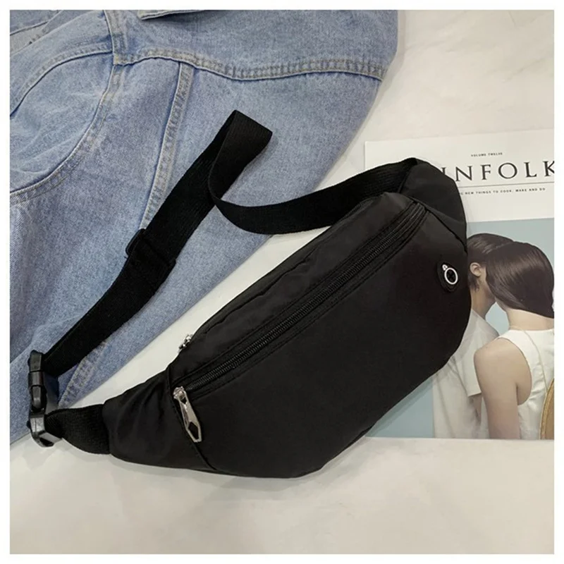 Unisex Fanny Pack Waist Bag Casual Adult Nylon Pack Zipper Bag Regulowana lekka wielofunkcyjna torba na klatkę piersiową Mężczyźni Kobiety 2024