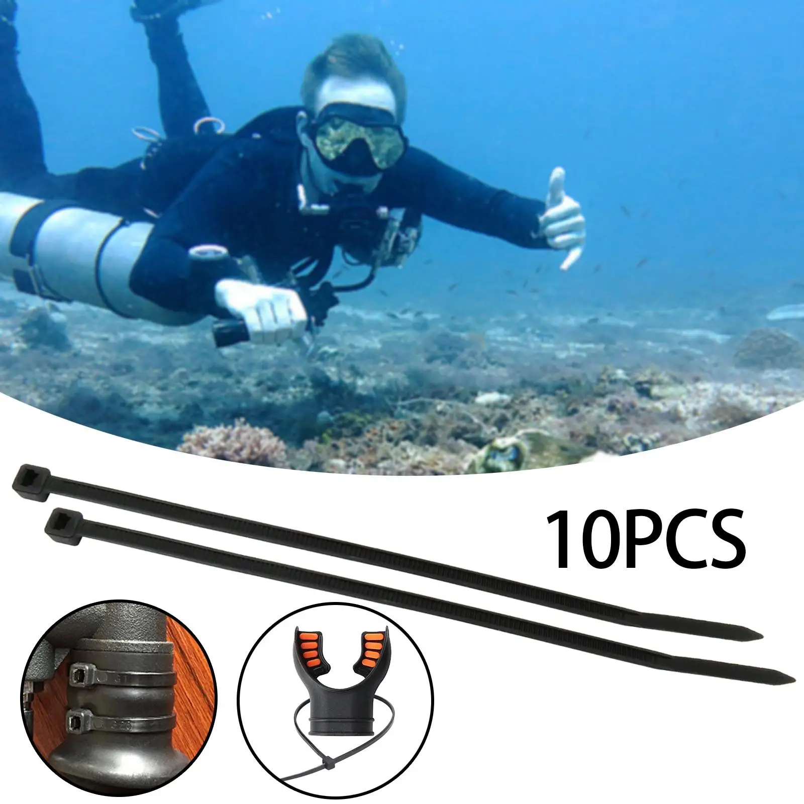 10Pcs Durable Scuba Regulator Mouthpiece Tie Replacement for Dive Shops