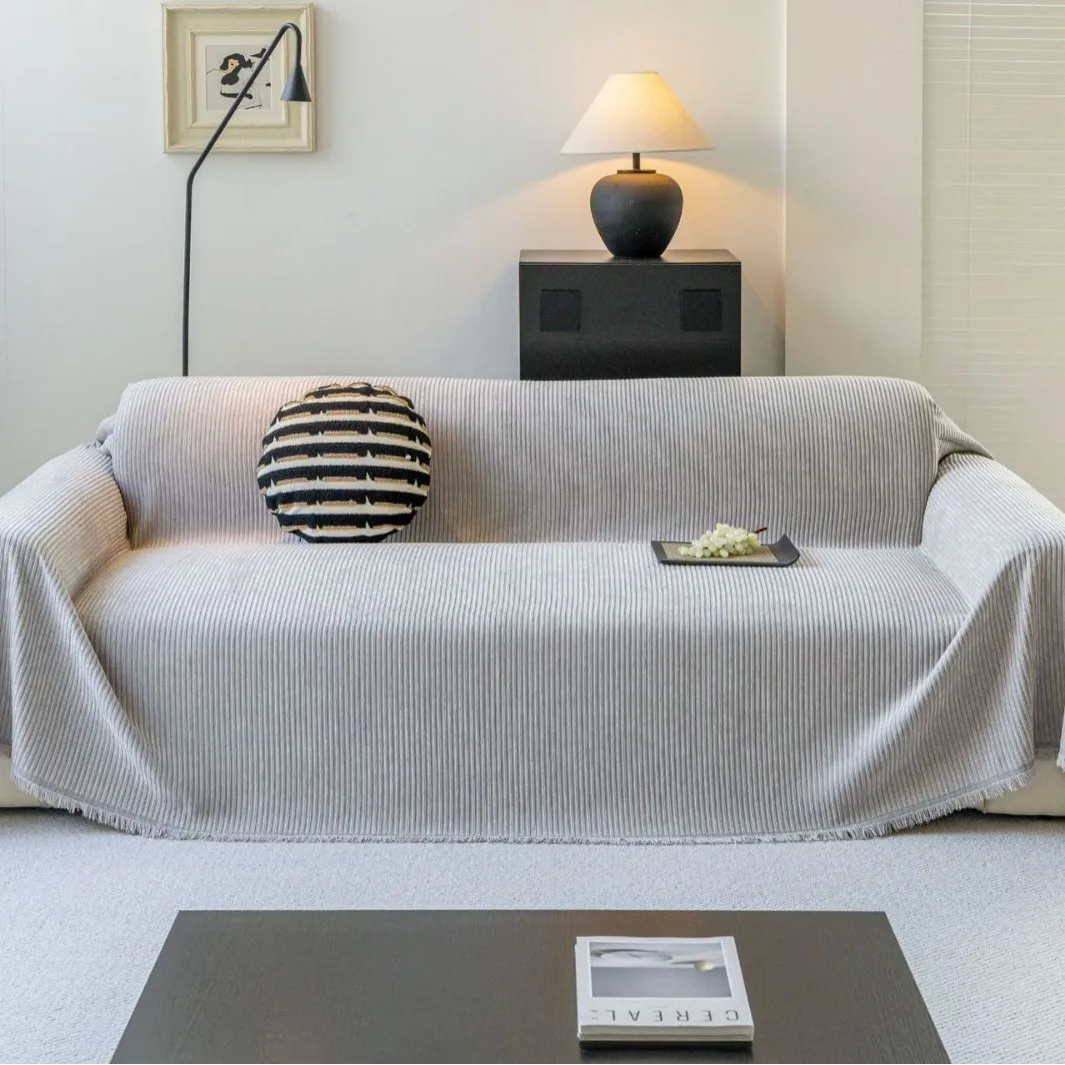 Washable Clover Jacquard Chenille Sofa Towel with Tassels Living Room Couch Cover Furniture Protector Leisure Blanket