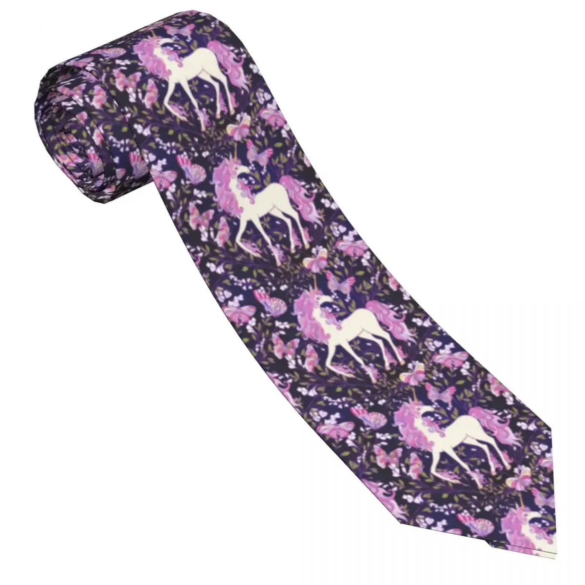 Mens Tie Classic Skinny Unicorn Roses And Butterflies Neckties Narrow Collar Slim Casual  Accessories Gift