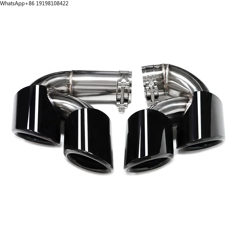 

SYPES Black Chrome Stainless Exhaust Pipe for 19-21 BMW X5 X6 G05 G06 2.0T 3.0T Muffler Tip Exhaust Tip