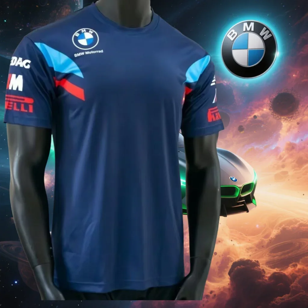 

Лето 2022, мужская быстросохнущая футболка BMW Event с короткими рукавами для гонок на мотоциклах, хит продаж, повседневная свободная модная дышащая футболка Y2K