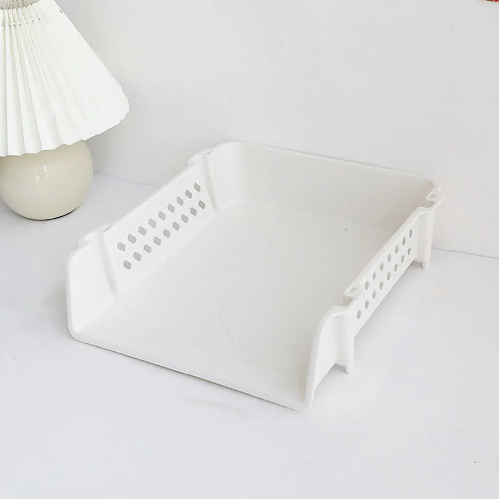 

Plastic File Storage Rack Office File Holder Desktop Document Organizer for Home Dormitory Work Use Document Shelves