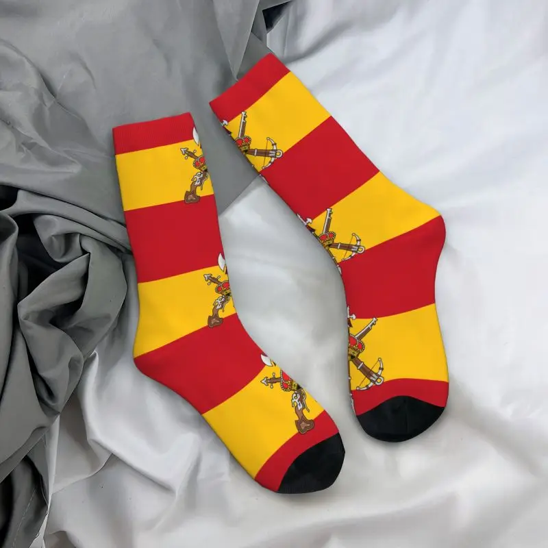 Spanish Legion Flag Men\'s Crew Socks Unisex Funny 3D Print Spain Army Proud Dress Socks