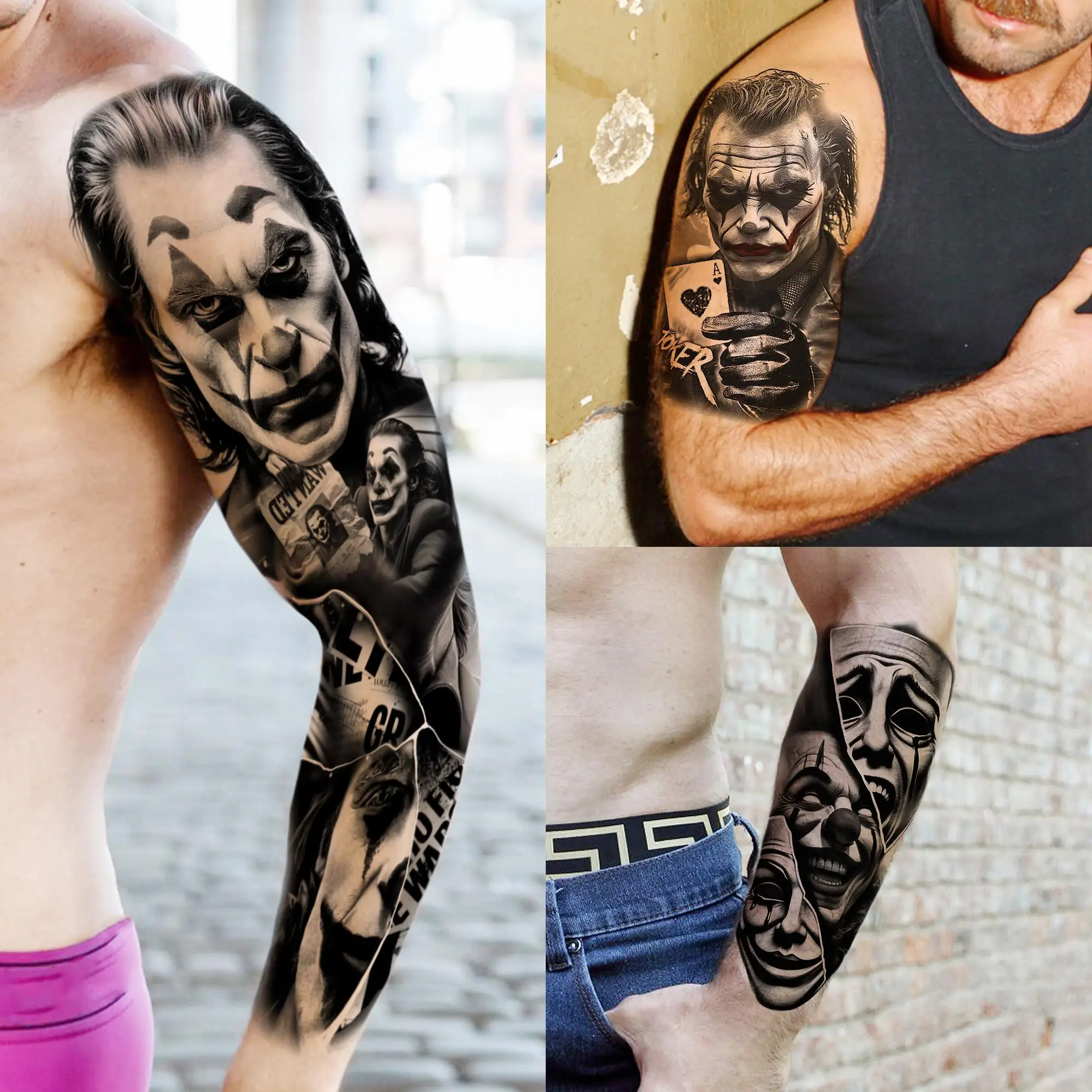 1 foglio braccio completo Chichano Gangster tatuaggi temporanei manica Rebellious Nun Girls Design Braccio Tatoo adesivo tatuaggio finto impermeabile