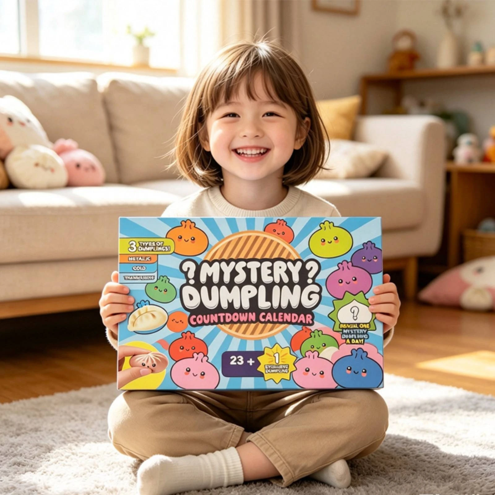 24 Pieces Dumpling Squishy Slow-Rebound Advent Calendar with Squishies Mystery Countdown Calendar Soft Gel Press Toy