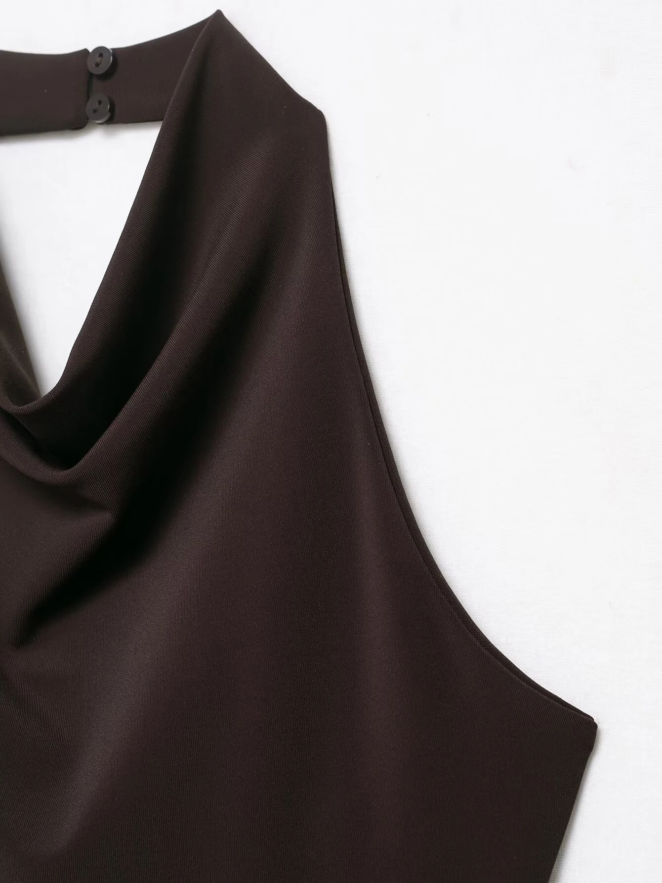 New European and American style women's fashionable versatile simple splicing hanging neck collar dress