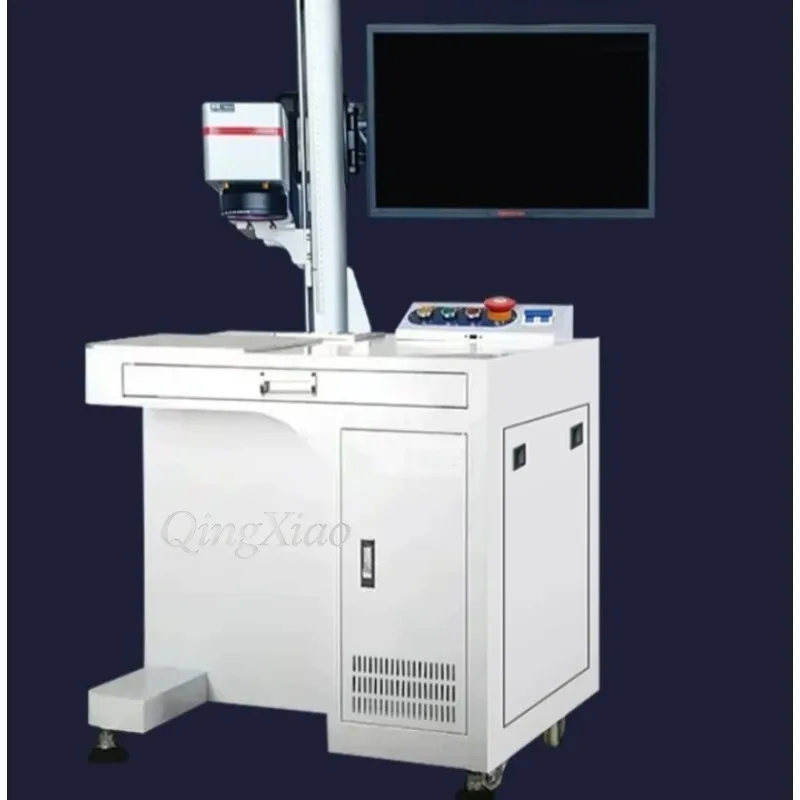 Fiber Laser Marking Machine Desktop Automatic Engraving Equipment For Metal Stainless Steel Stone And Coke Can Lettering