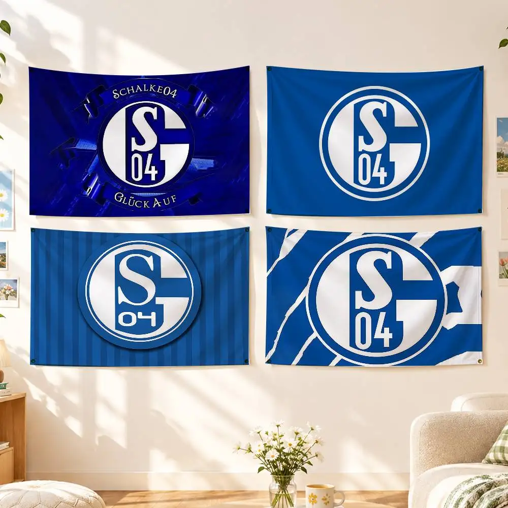 S04 Football FC Schalke 04  Flags Wall Hanging Background Art Banner for Bedroom Home Outdoor Decor