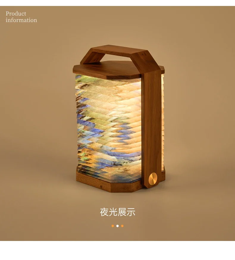 

Складная ручная бумажная лампа, настольная лампа в культурном и креативном древнем стиле дворцового музея, бумажная художественная лампа, ночная лампа изголовья