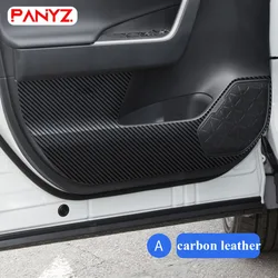 for Toyota RAV4 RAV-4 2023 2022 2021 2020 Accessories Leather Carbon Fiber Sticker Door Anti Kick Cover Protection Mat