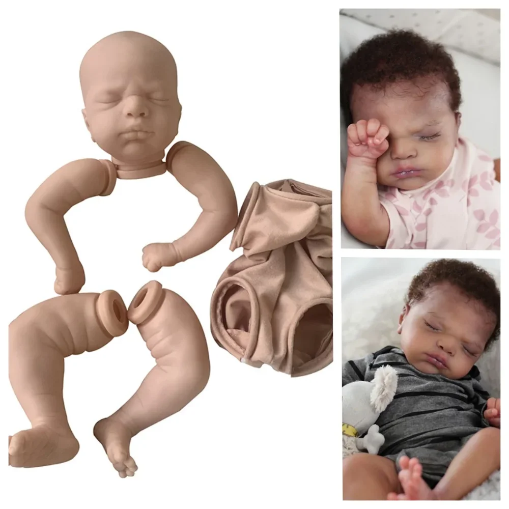 

21inch Reborn Doll Kit Everlee Newborn Sleeping Baby Unfinished Unpainted Doll Parts with Body DIY Blank Doll Kit Bebe Reborn