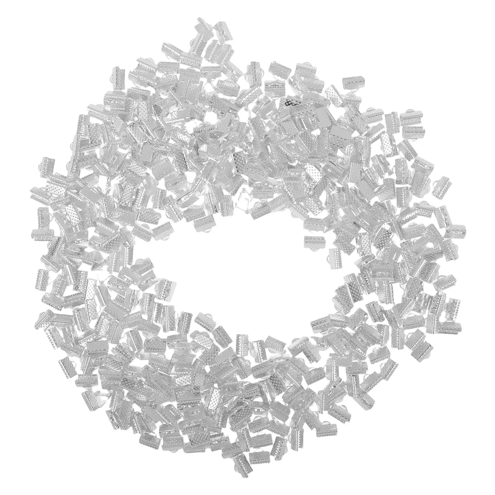 

500Pcs Jewelry Craft Cord Ends 10Mm Shiny Metal Buckle for Necklace Bracelet DIY Ribbon Fastener String Clip Craft Supply