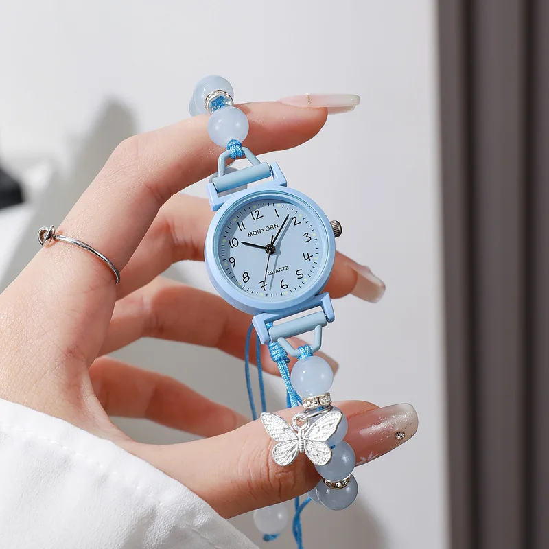 Women's Watch Butterfly Beaded Student Style Simple Fresh Quartz Watch High-End Trendy Design Ladies Watch Daily Wear Girl Gifts view 2