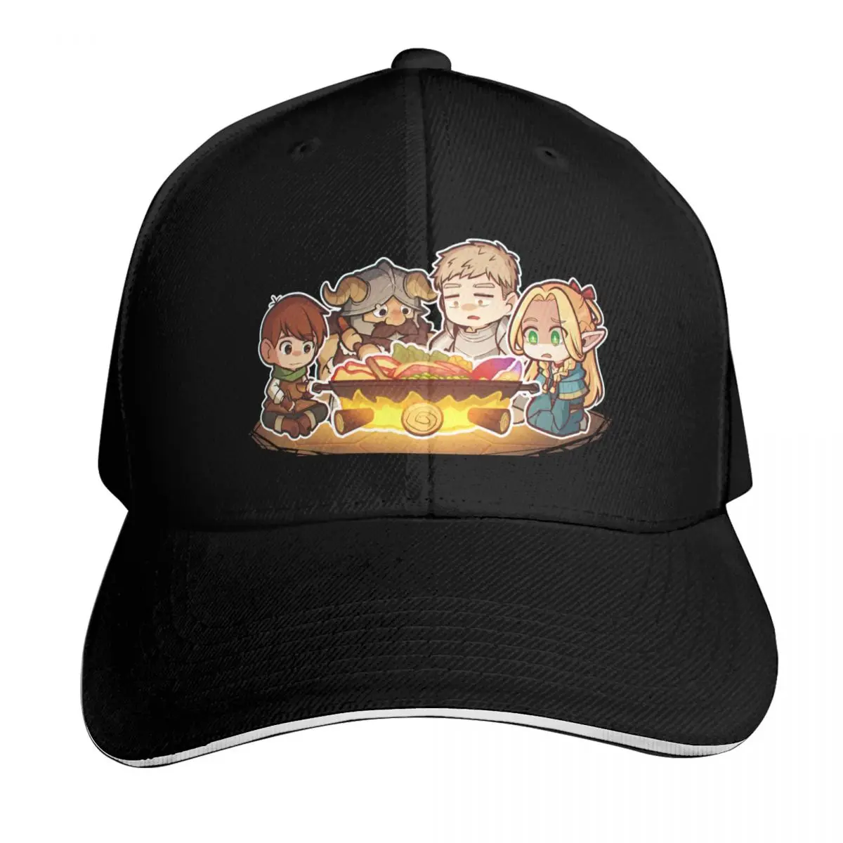 Dungeon Meshi- Campfire Baseball Cap Lightweight Packable Gift for Him Her Casual Daily Wear