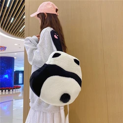 Women's Casual School Backpack Cute Panda Plush School Bags For Teenagers Girls Students Korean Style Laptop Bag