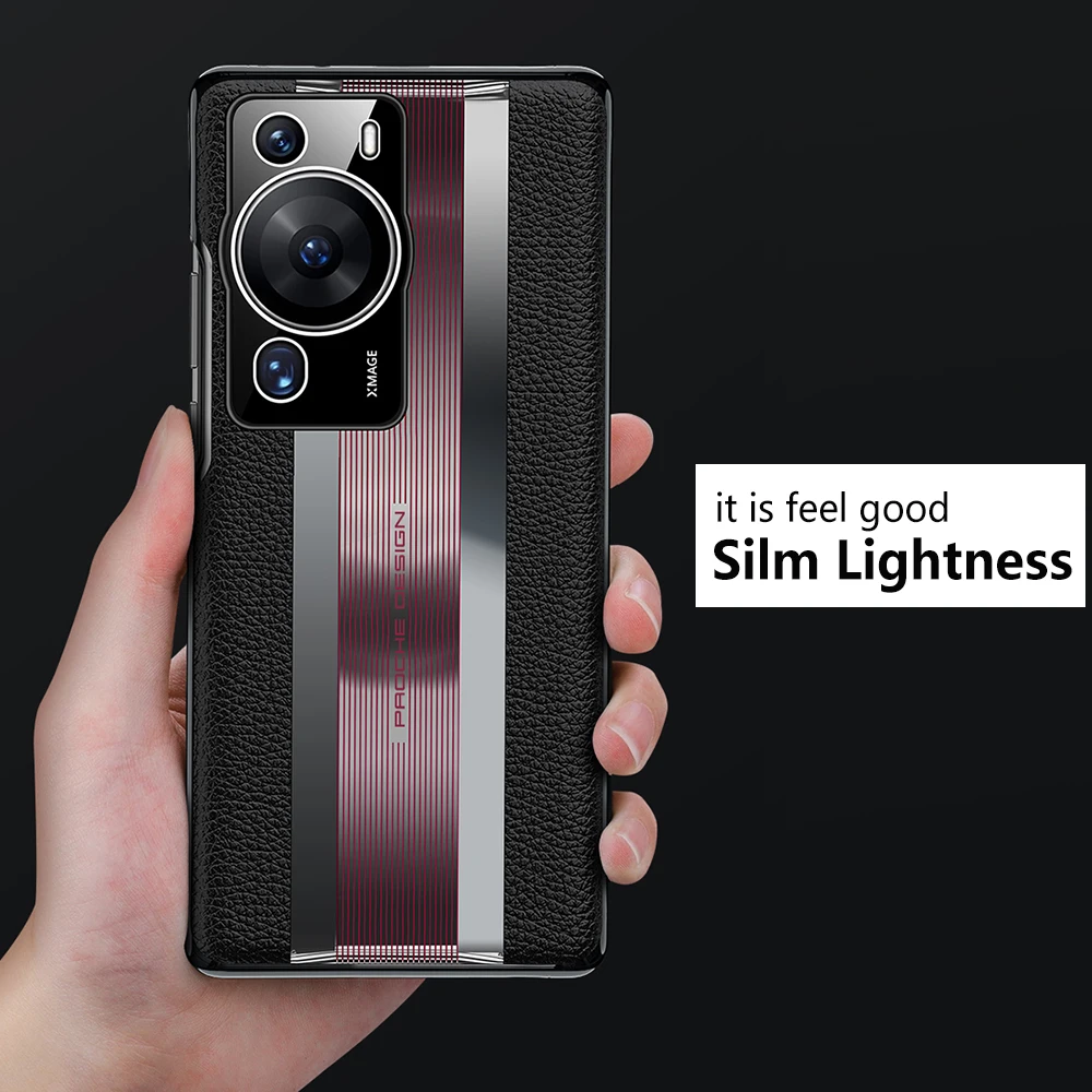 Genuine Plating Leather Case for Huawei P60 Pro Original Luxury 100% Natural leather Protection Hard Cover For P60 Capa