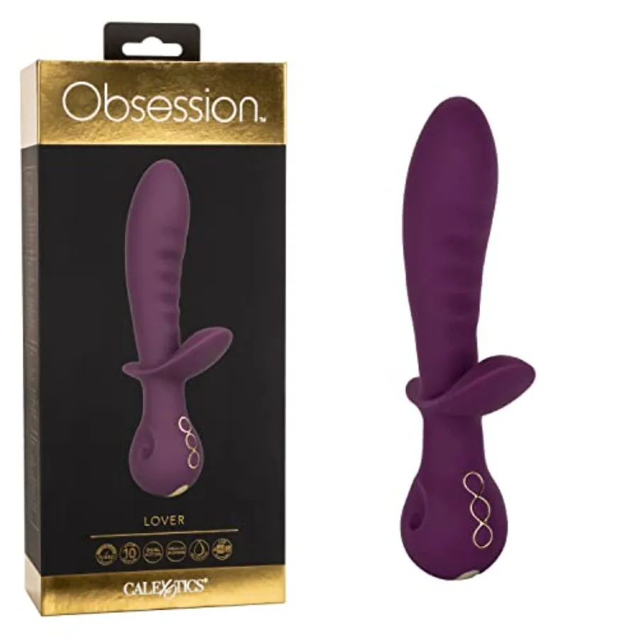 CalExotics Obsession Lover Vibrator Premium Rechargeable Silicone Rabbit Massager Sex Toy for Women - Purple