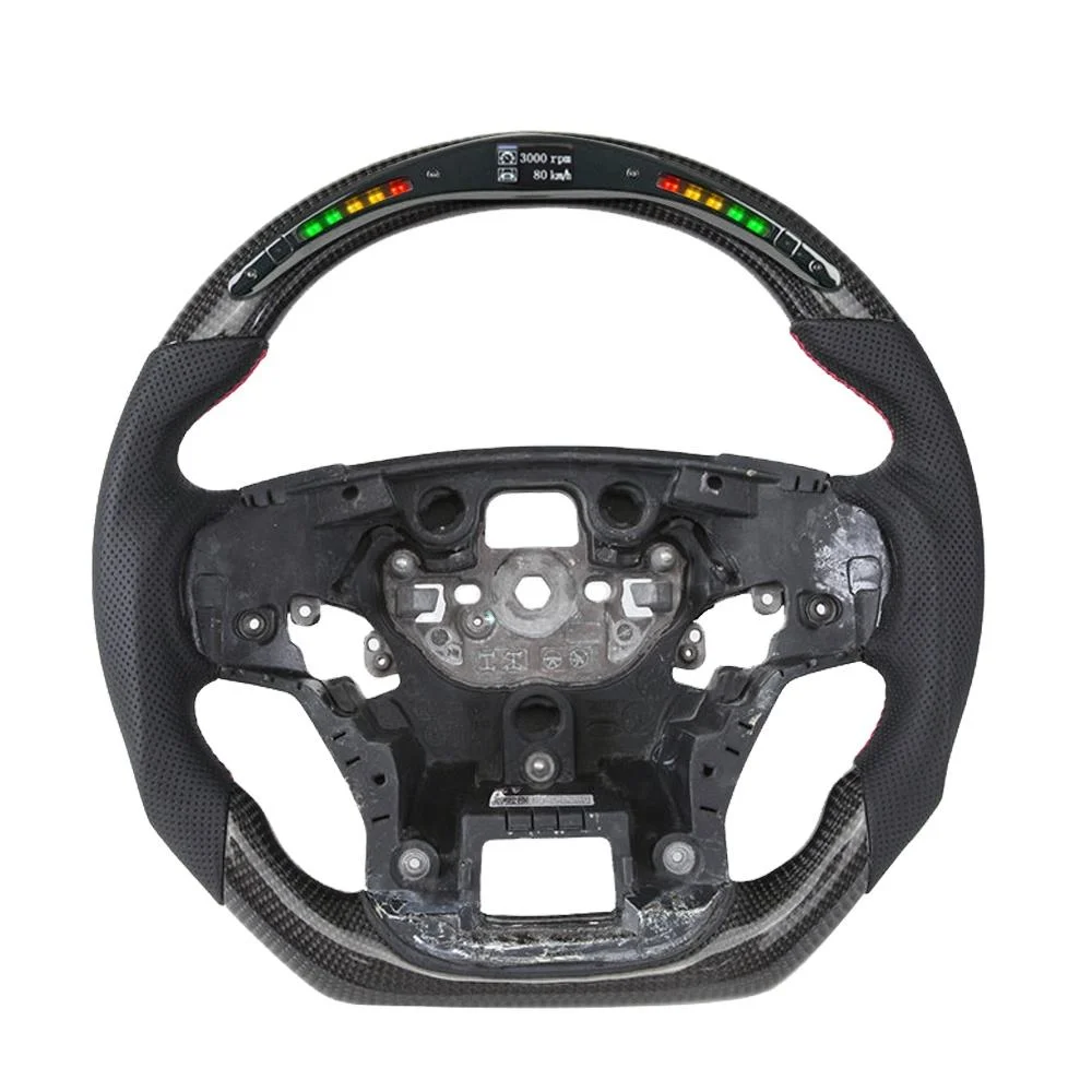 

New Fashion LED Speed RPM Real Carbon Fiber Steering Wheel for Ford Ranger Raptor 2018-2023 Flat Bottom 4 Runner Steering Wheel