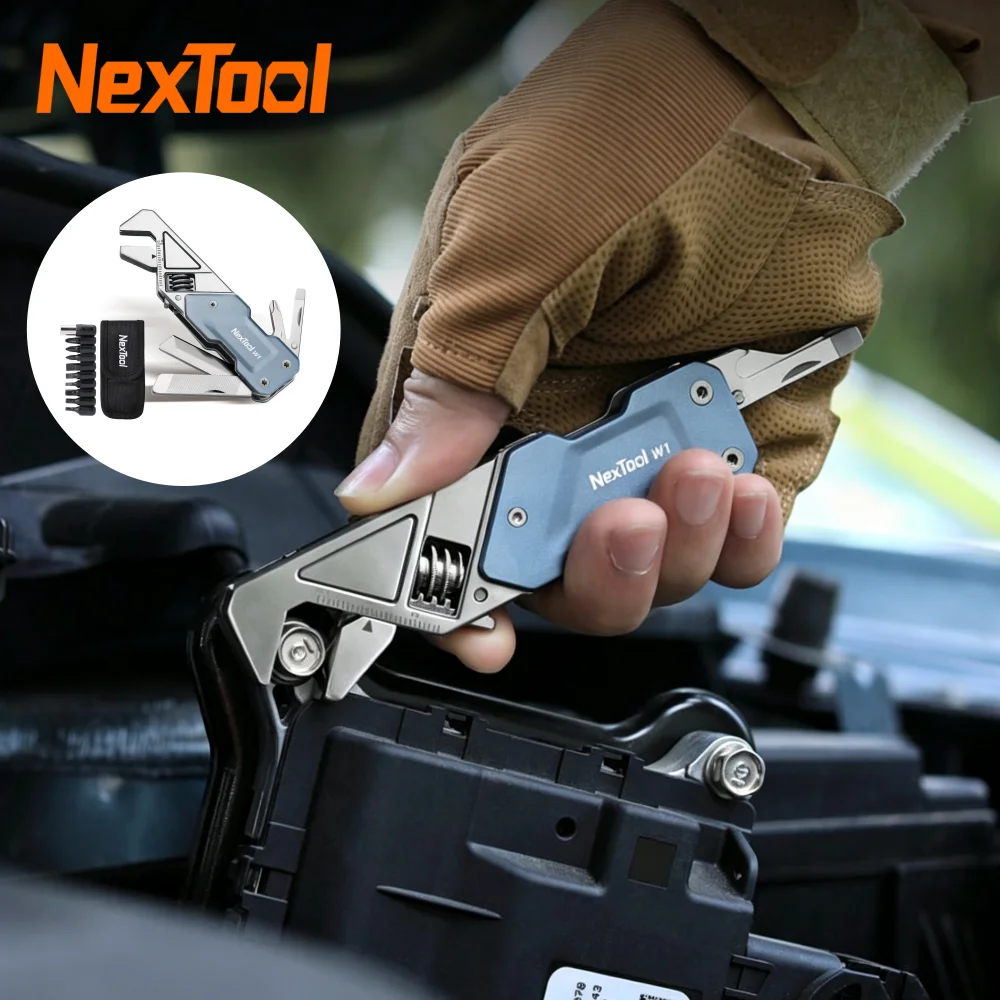 NexTool Adjustable Wrench W10 6 In 1 Multitool Wrench EDC Pocket Hand Tools Kit Polding Screwdriver File For Outdoor Tools