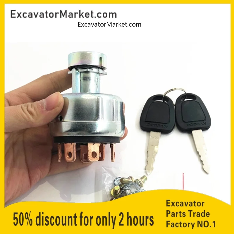 

For Daewoo 55 60 80 150 220 215 225 300 Doosan Excavator Start the ignition switch electric door lock Excavator Accessories