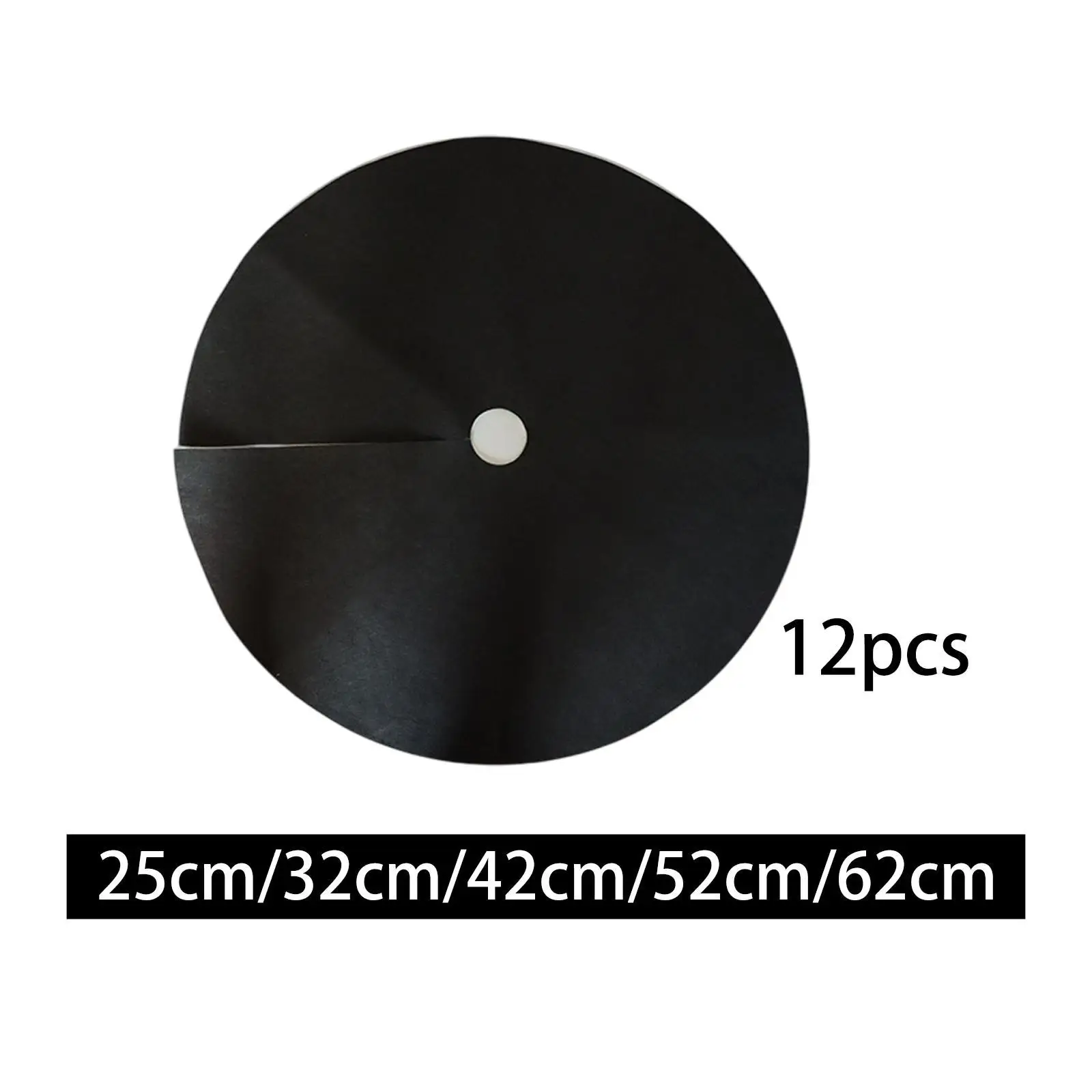 12 szt. Pierścieni do Mulowania Drzew, Tkanina Barierowa na Chwastów, Mata na Chwastów, Czarna Osłona Dysków Roślinnych, Mata Ochronna na Korzenie, Ochraniacze na Drzewa do Użytku Zewnętrznego