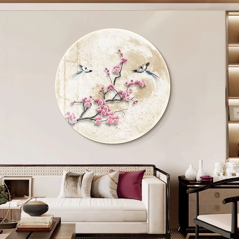 

Beautiful Flower Full Moon Living Room Decoration Painting Led Atmosphere Light Painting Wall Art Pictures Night Light Led Light