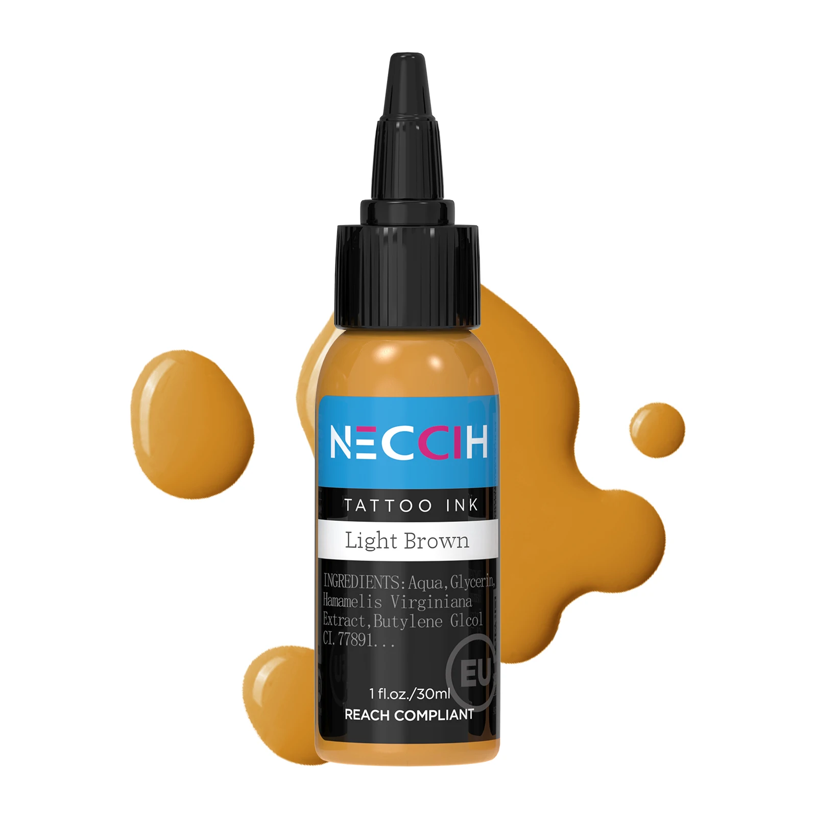 NECCIH 30ML Light Brown Tattoo Ink Professional Tattoo Pigment Permanent Skin Body Art Tattoo Ink Natural Plant Extract Pigment