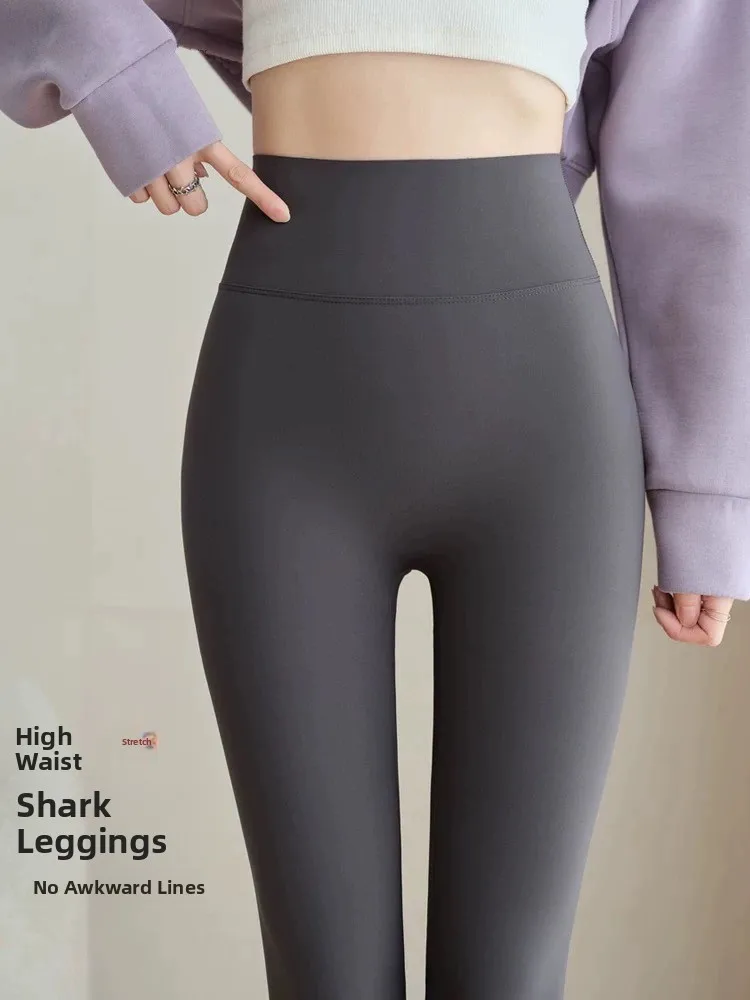 Nuevo Pantalones de piel de arca para mujer, cintura alta, Sl, Yoga, deportes, Bot, nueve puntos, informal, nailon, LICRA, Control de barriga, 2025
