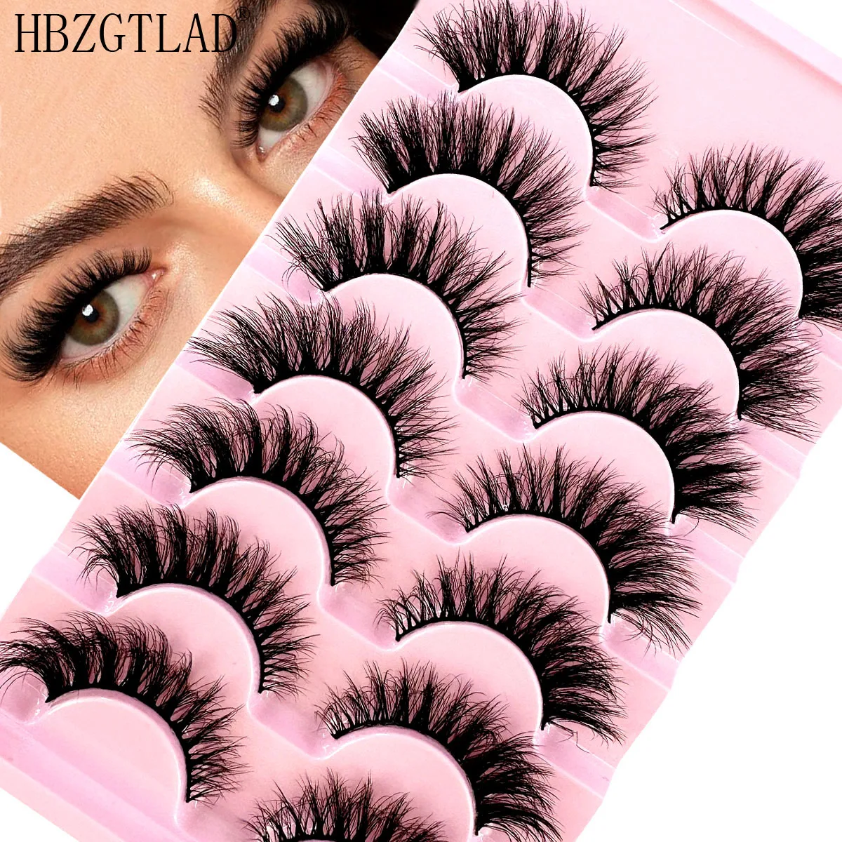 Neue 7 Paare natürliche flauschige 3d Nerz falsche Wimpern gefälschte Wimpern Make-up-Kit Nerz Wimpern Verlängerung Katze Wimpern kurze Wimpern