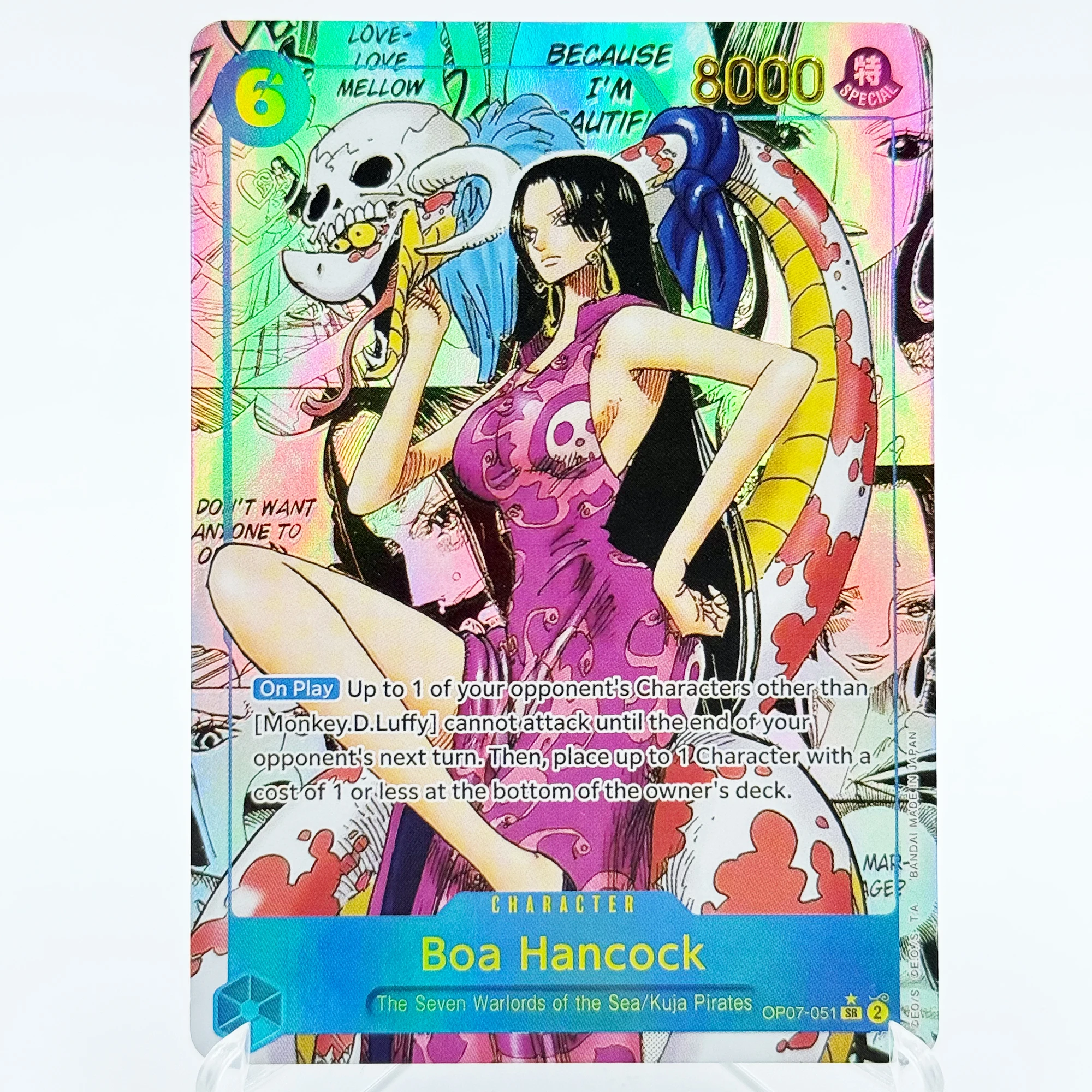 One Piece Card Boa Hancock OP07-051 Parallel Manga Character Card Anime Game Replica Proxy Card English/Jpanses Foil Textures