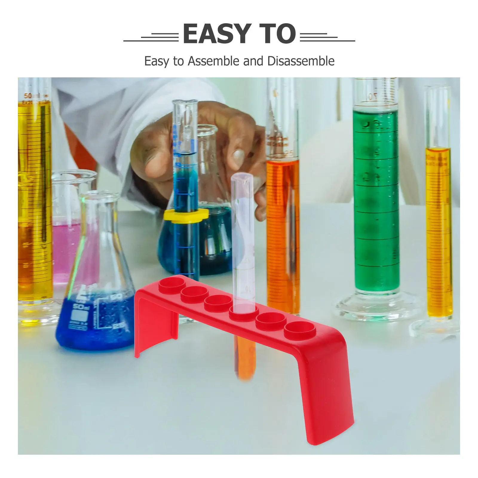 4Pcs Chemistry Lab Test Tube Rack Sturdy Science Education Holder for Classroom Labs Portable Efficient Test Tube Storage view 6