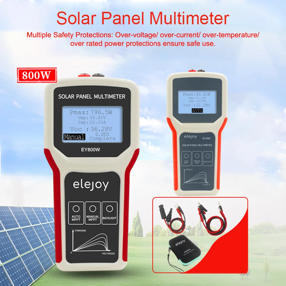 

Handheld Photovoltaic Panel Multimeter Auto/ Manual MPPT Detection Solar Panel MPPT Tester Open Circuit Voltage Testing Tool