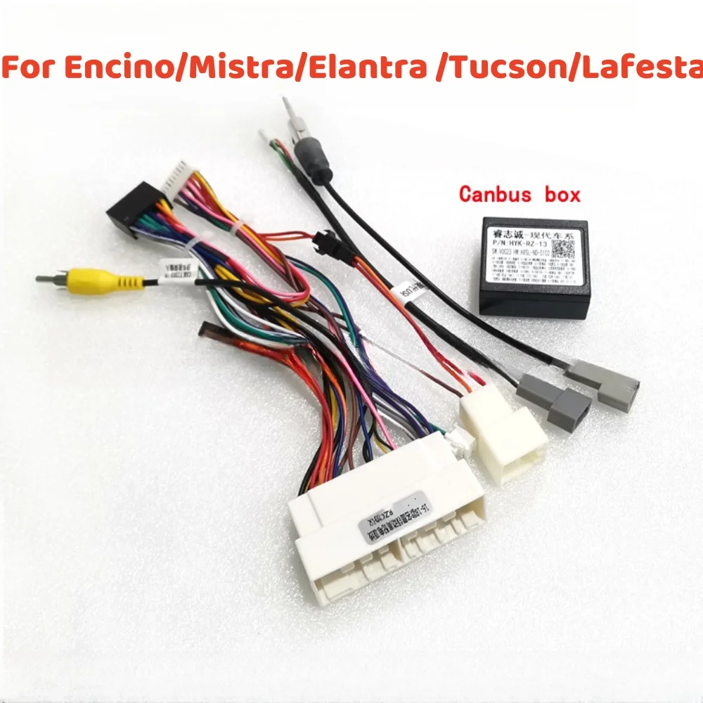 For Hyundai Encino/Mistra/Elantra /Tucson/Lafesta/IX35/IX45 Android GPS Car 16Pin Wiring Harness Cable Adapter With Canbus Box