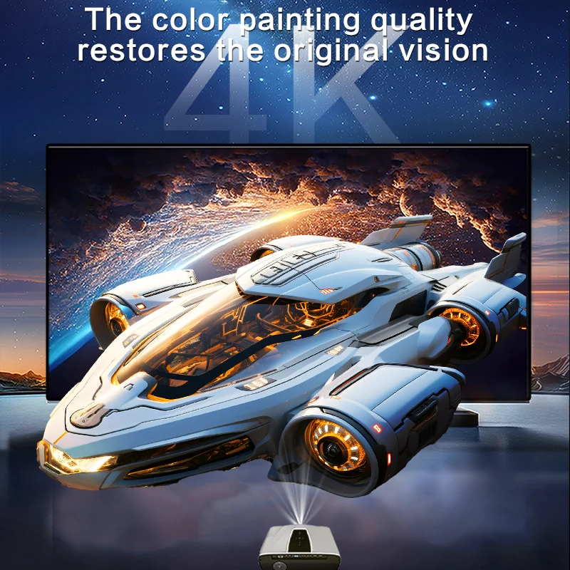 Portable Full HD Mini Projector Bluetooth WiFi Native 1080P Resolution 2K Mini Projector Speakers Home Business Home Bedrooms