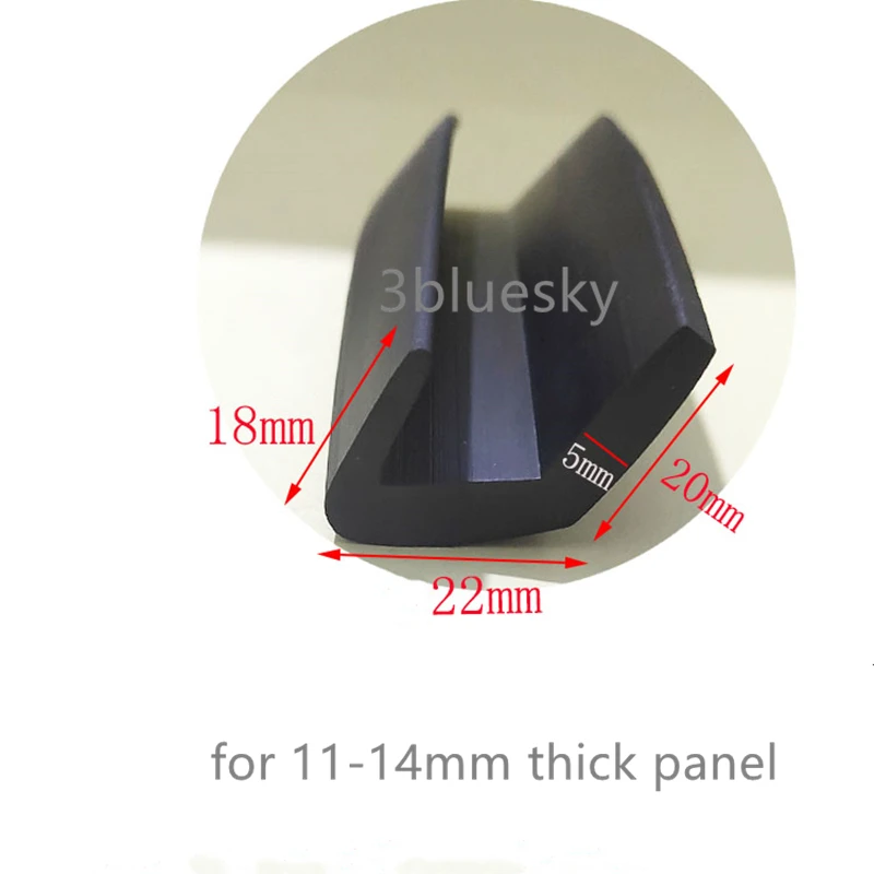 

Uneven Hem Rubber U Sealing Strip 18*22*20mm 11-14mm thick Glass Metal Car Wood Panel Board Flat Edge Encloser Shield Black Red