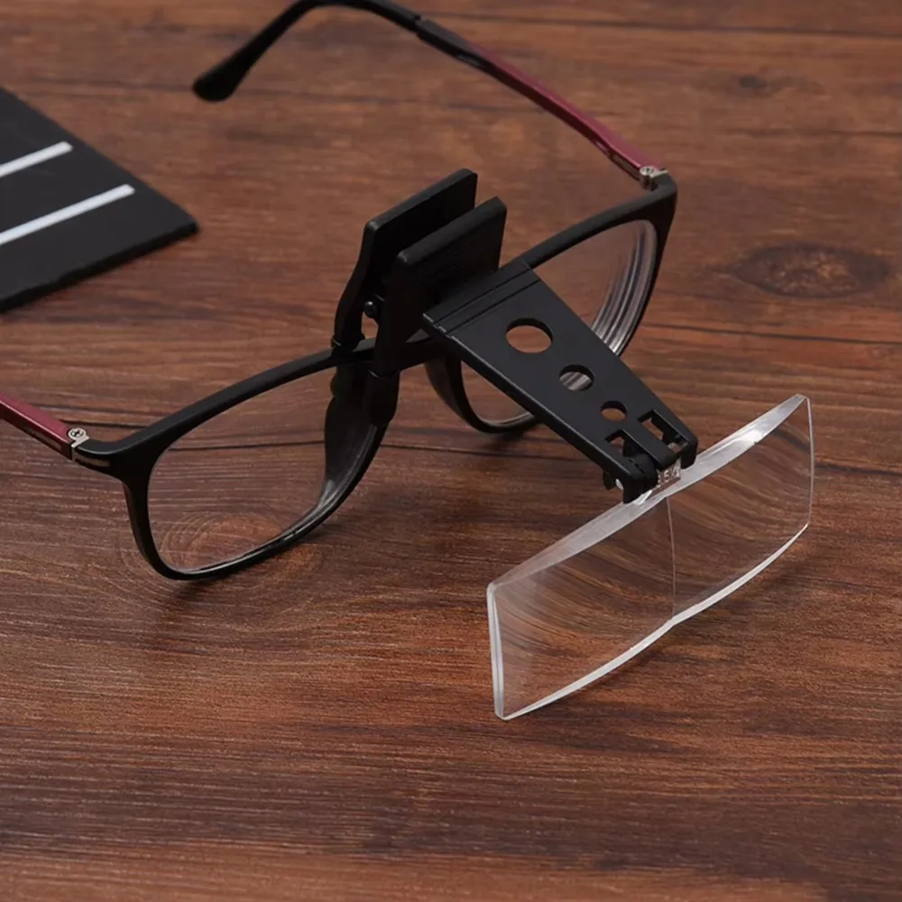 New Folding LED Magnifier Hands Free Reading Magnifying Glass Adjustable Eyelash Extension Clip on Eyeglass