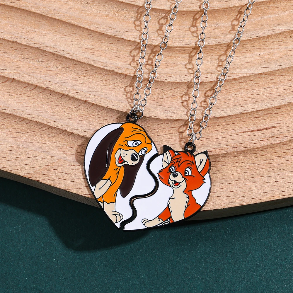 قلادة قلادة من المينا اللطيفة تتميز بتصميم حورية البحر الصغيرة WALL.E EVE Love Splicing - هدية لأفضل صديق للزوجين #5