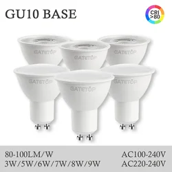 5-20 piezas foco GU10 de ahorro de energía AC220V 110V bombilla LED 3W 5W 6W 7W 8W 9W iluminación puede reemplazar la lámpara halógena de 50W