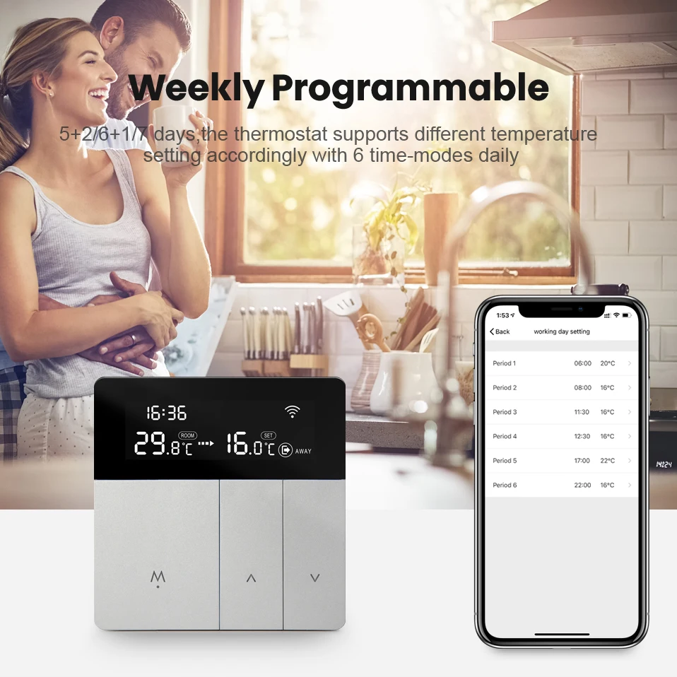 MIUCDA Tuya WiFi Smart termostato temperatura acqua riscaldamento a pavimento elettrico caldaia a Gas Controller supporto Alice Alexa Google Home