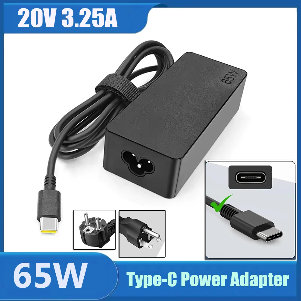 

Адаптер питания AC DC 20В 65Вт 3.25А с интерфейсом TYPE C, зарядное устройство для ноутбука, USB-C зарядка