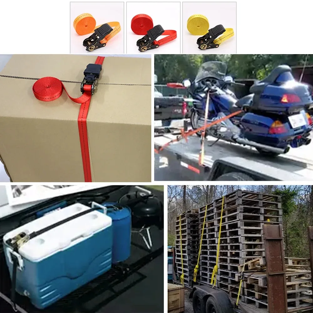 5 m langer Spanngurt mit Ratschenverschluss für den Gütertransport, Spannseil für den Transport von Gepäck und Waren, Outdoor-Camping – Detail 13