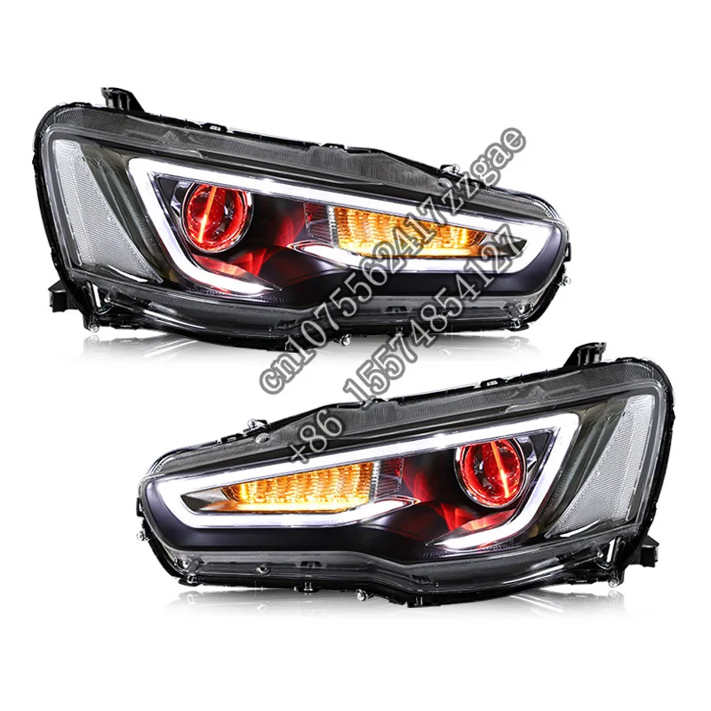 LED Headlights Front Lamp 2008-2017 Sequentail Demon eyes Light For  Galant Lancer ex Fortis led lancer