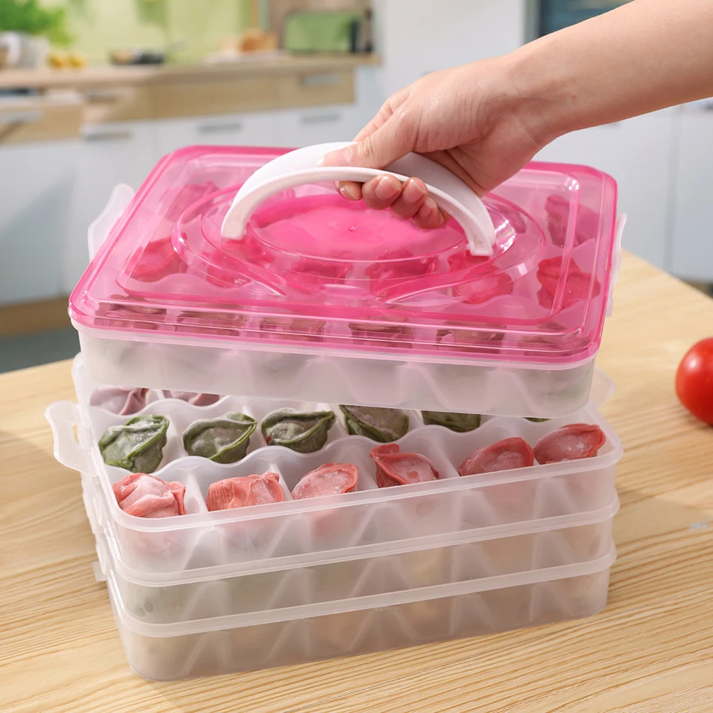

Dumpling Storage Box Multi-layer Plastic Food Containers Holder Fridge Organizer Seal Freezer Organiser Boxes