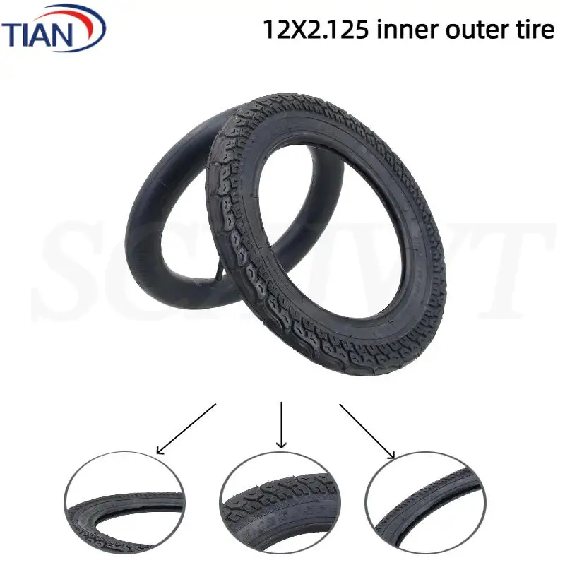 12 بوصة 12x2.125 الإطارات الداخلية والخارجية دراجة سكوتر عربة أطفال الإطارات الإطارات الداخلية والخارجية 12x2.125 استبدال أجزاء #1